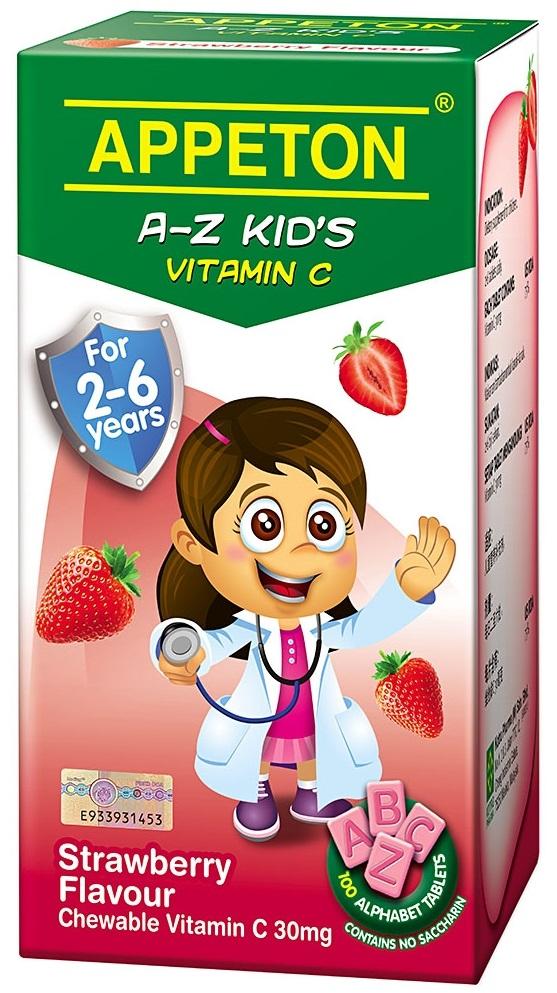 Appeton AZ Kid's Vit C 30mg Strawberry Flavour 100's